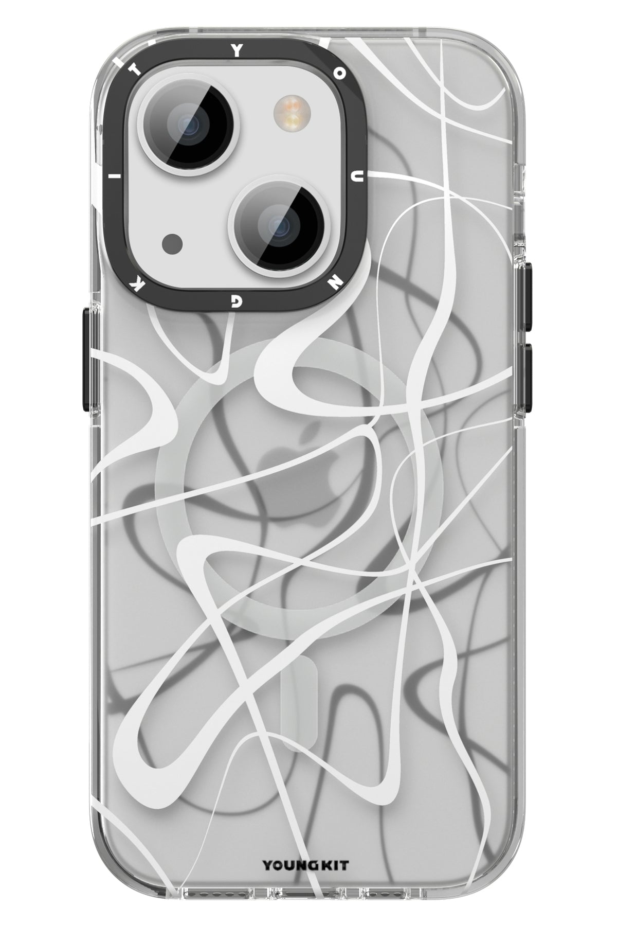 Youngkit Water Ink iPhone 14 Plus Magsafe Beyaz Kılıf