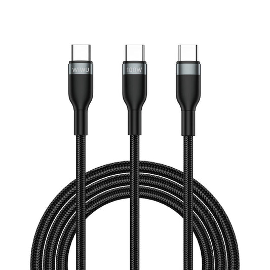 Wi-C029 Concise 2in1 Type-C Lightning Micro USB 100W 1.2M Hızlı Şarj Kablosu