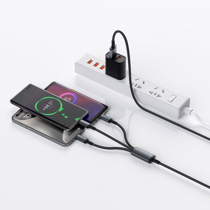 Wi-C060 Titanlink 3in1 Type-C to Lightning Örgülü Şarj Kablosu 60W 1.2M
