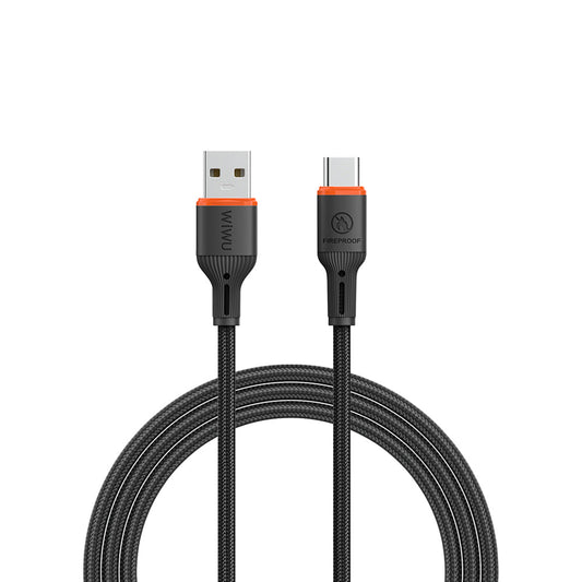 Wi-C096 Flame Guard USB-A to Type-C Hızlı Şarj ve Data Kablosu 1.2m