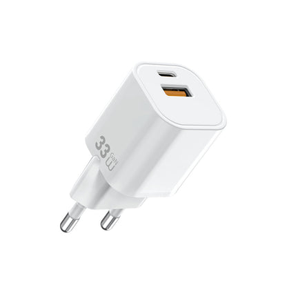 Wi-G017 Cube Serisi Type-C PD ve USB-A GaN Tech 33W Mini Şarj Başlığı