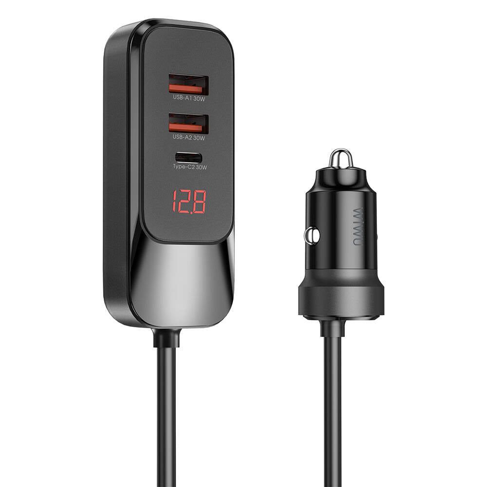 Wi-QC015 Extend Serisi Type-C ve USB-A Hızlı Araç Şarj Cihazı 120W
