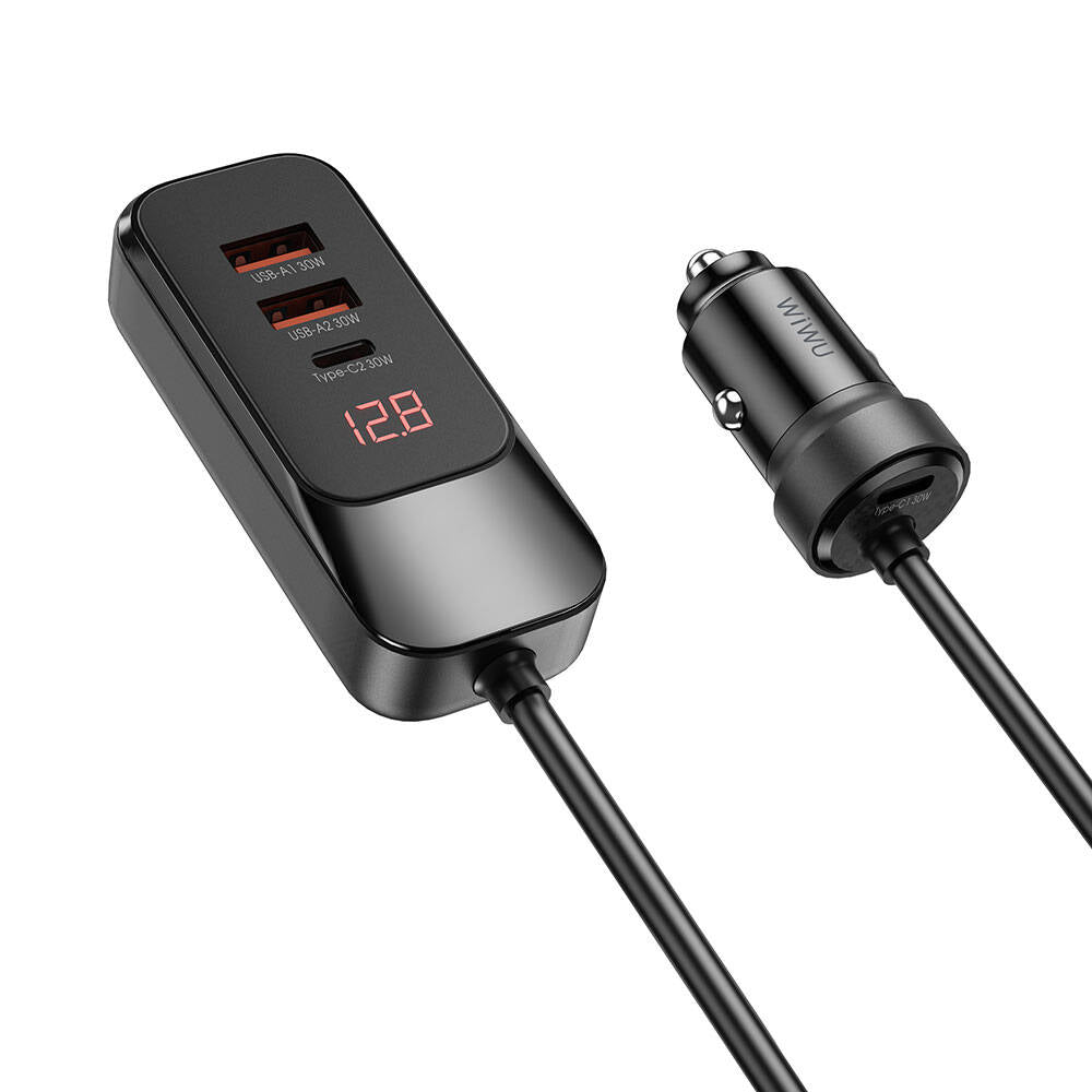 Wi-QC015 Extend Serisi Type-C ve USB-A Hızlı Araç Şarj Cihazı 120W
