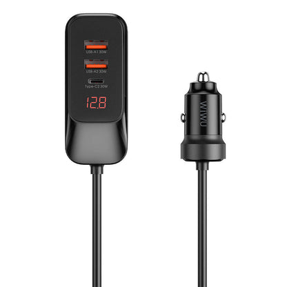 Wi-QC015 Extend Serisi Type-C ve USB-A Hızlı Araç Şarj Cihazı 120W