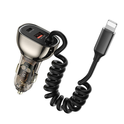 Wi-QC019 Geek Serisi 3in1 Lightning Kablolu Hızlı Araç Şarj Cihazı 90W