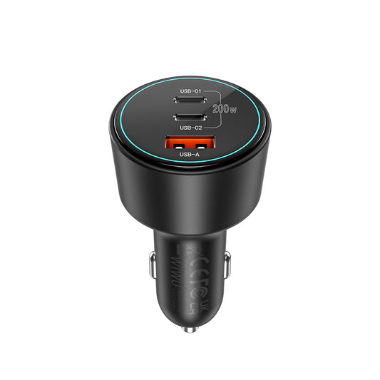 Wi-QC026 200W Dual Type-C USB-A Araç Şarj Aleti