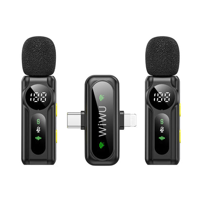 Wi-WM007 2in1 Type-C ve Lightning Portlu ANC Özellikli Kablosuz Yaka Mikrofonu