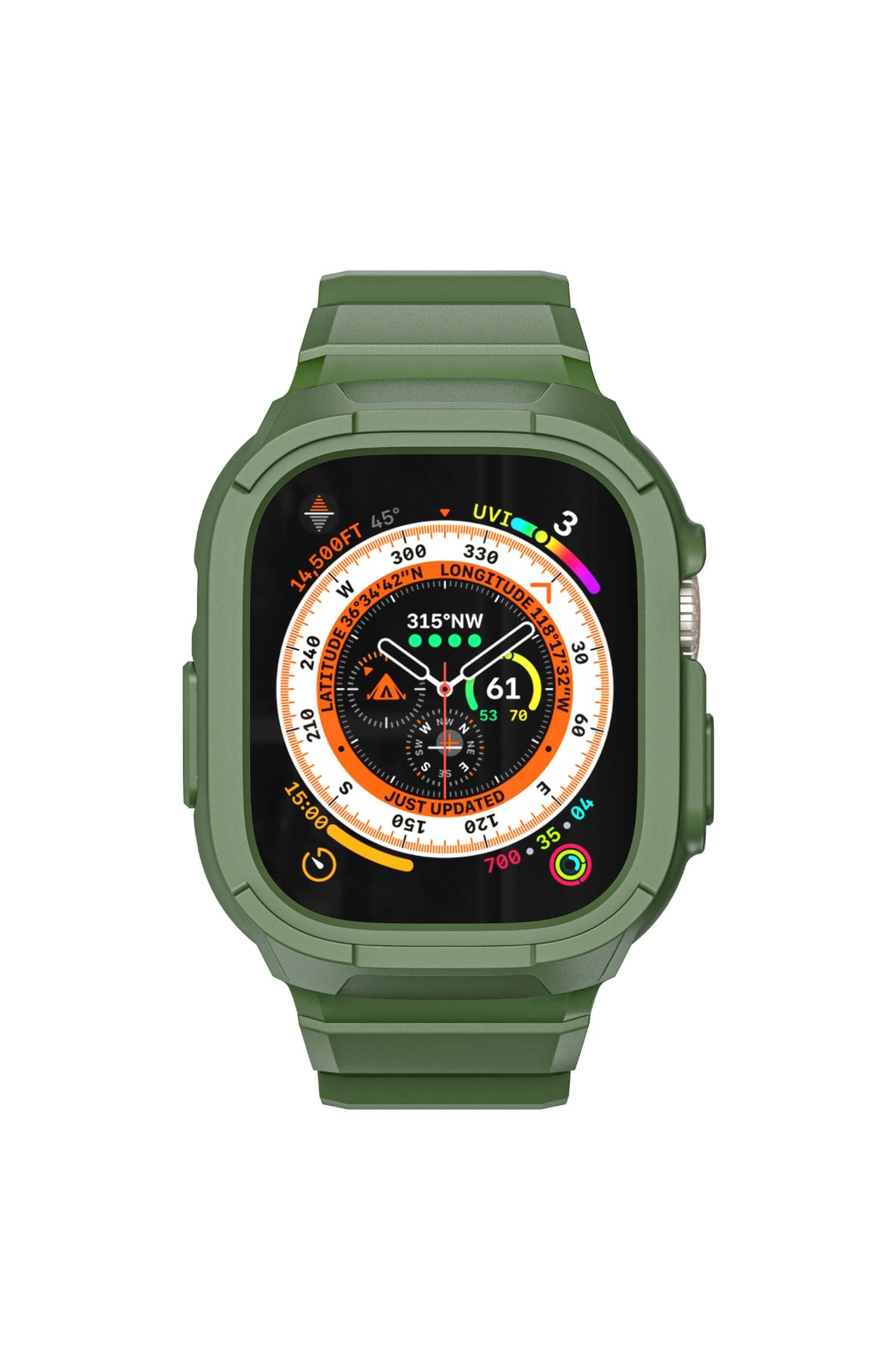 Wiwu Armor Apple Watch / Ultra Uyumlu Kasa Koruyucu Yeşil