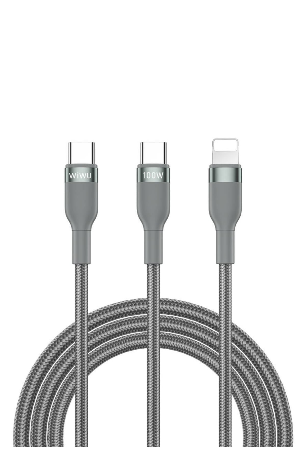 Wiwu Concise 2in1 Type-C to Lightning PD Şarj Kablosu 100W 1.2M