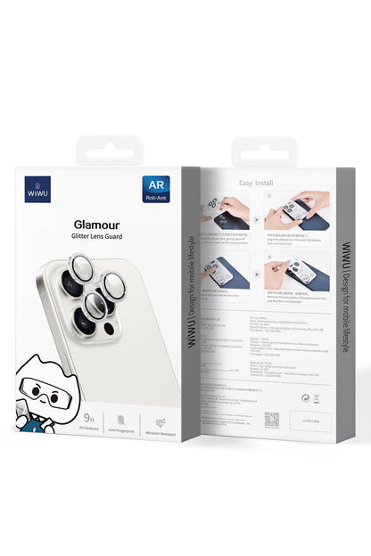 Wiwu LG-006 Diamond Apple iPhone 16 Serisi Kamera Lens Koruyucu Kolay Uygulama Aparatlı