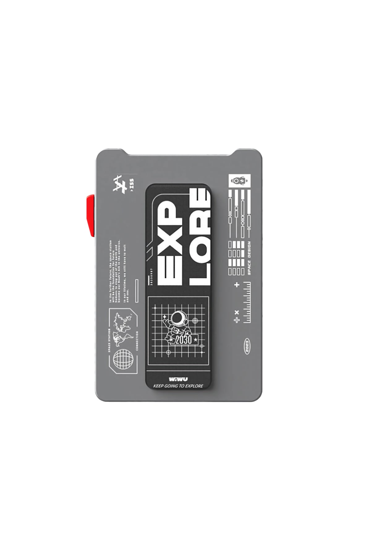 Wiwu MW-002 Pop-Up Buton 6 Hazneli Magsafe Standlı Kartlık Gri