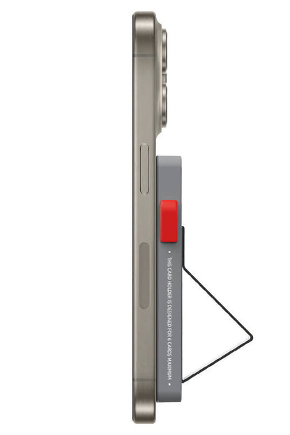 Wiwu MW-002 Pop-Up Buton 6 Hazneli Magsafe Standlı Kartlık Gri