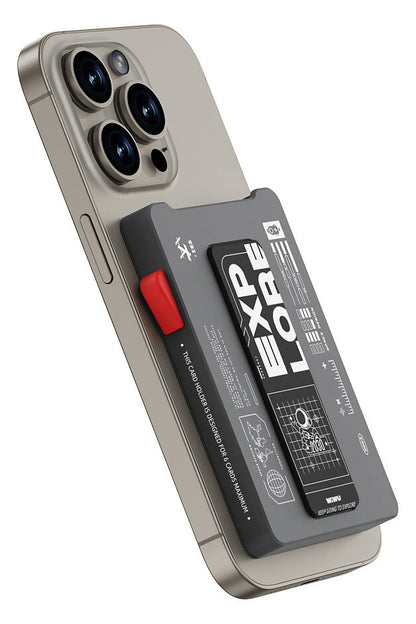 Wiwu MW-002 Pop-Up Buton 6 Hazneli Magsafe Standlı Kartlık Gri
