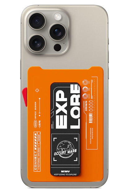 Wiwu MW-002 Pop-Up Buton 6 Hazneli Magsafe Standlı Kartlık Turuncu