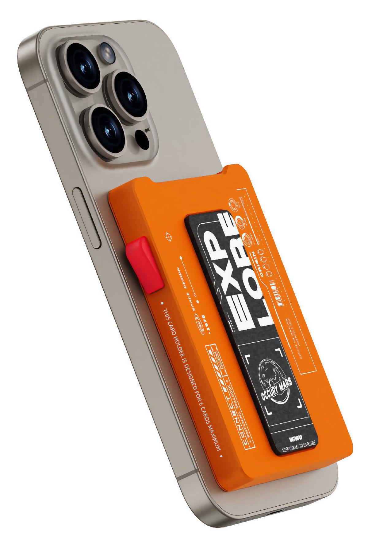 Wiwu MW-002 Pop-Up Buton 6 Hazneli Magsafe Standlı Kartlık Turuncu