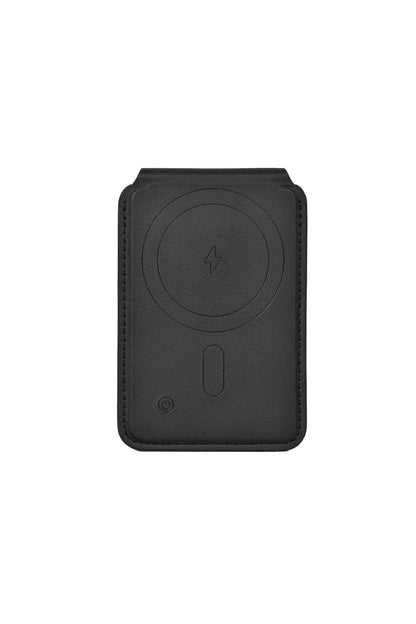Wiwu MW-005 Magsafe Uyumlu Standlı Deri Kartlık FindMy Özellikli Siyah