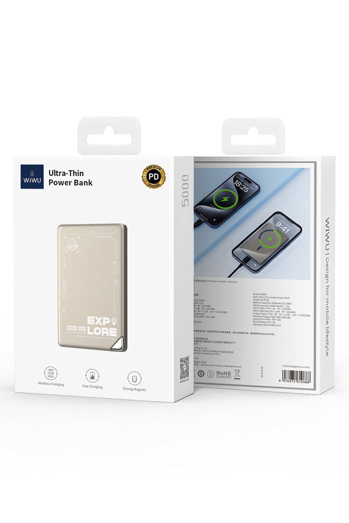 Wiwu P019 Explore Serisi İnce Magsafe Powerbank 15W 5000mAh