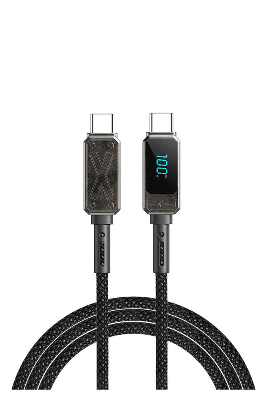 Wiwu Titan Serisi Type-C to Type-C PD 100W LED Şarj ve Data Kablosu 1.2M Siyah