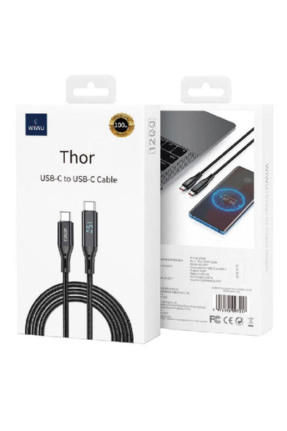 Wiwu Thor Wi-C020 100W iPhone Hızlı Şarj Kablosu Type-C to Type-C 1.2M