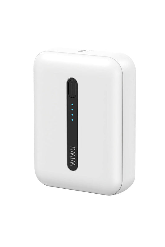 Wiwu Wi-P033 LED Göstergeli Taşınabilir Mini Powerbank 10000mAh Beyaz