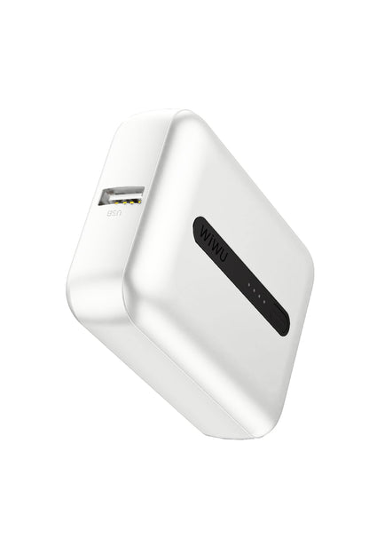Wiwu Wi-P033 LED Göstergeli Taşınabilir Mini Powerbank 10000mAh Beyaz