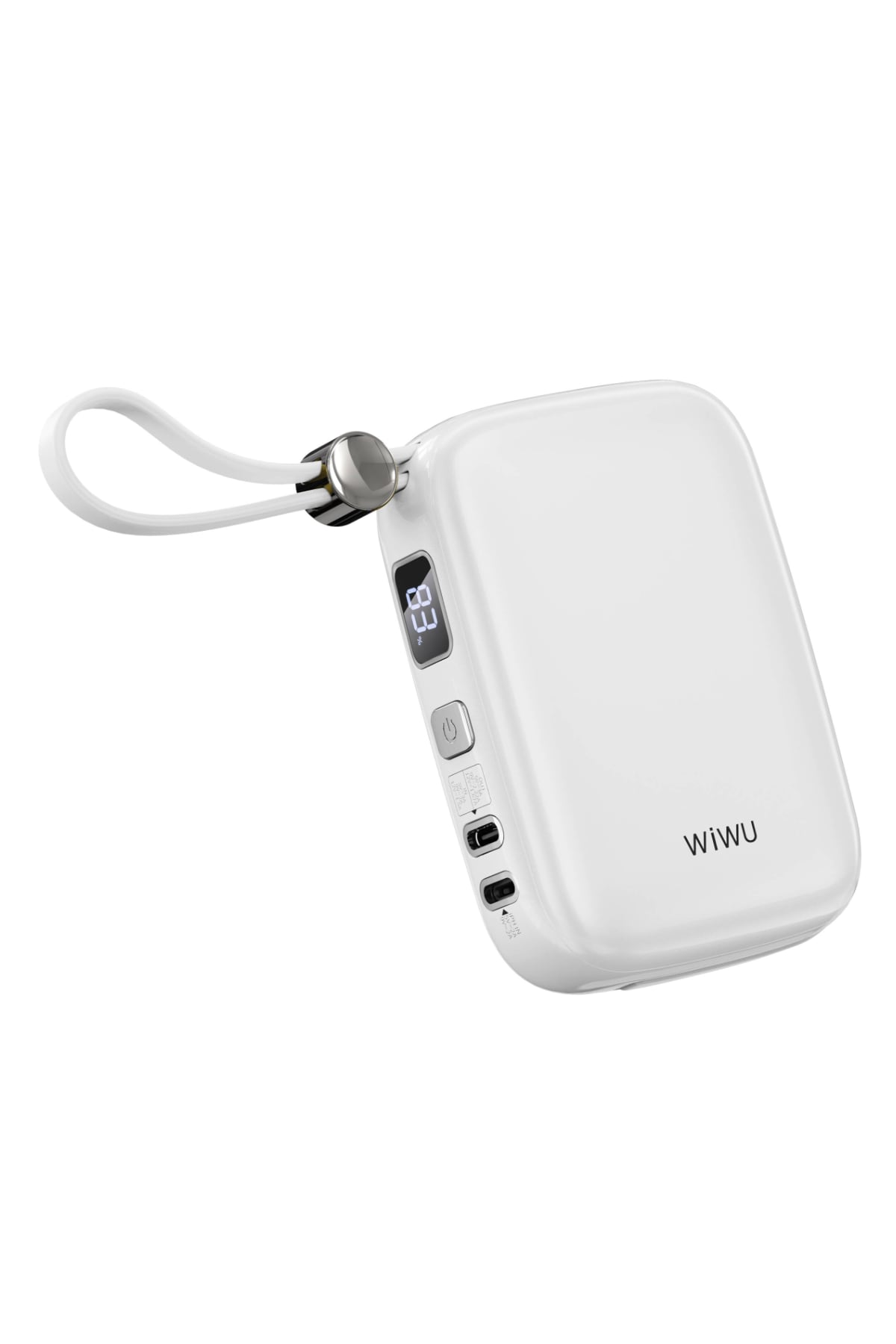 Wiwu Wi-P042 Monaco Serisi Lightning ve Type-C Kablolu Dijital LED Göstergeli Askılı Powerbank 10000mAh