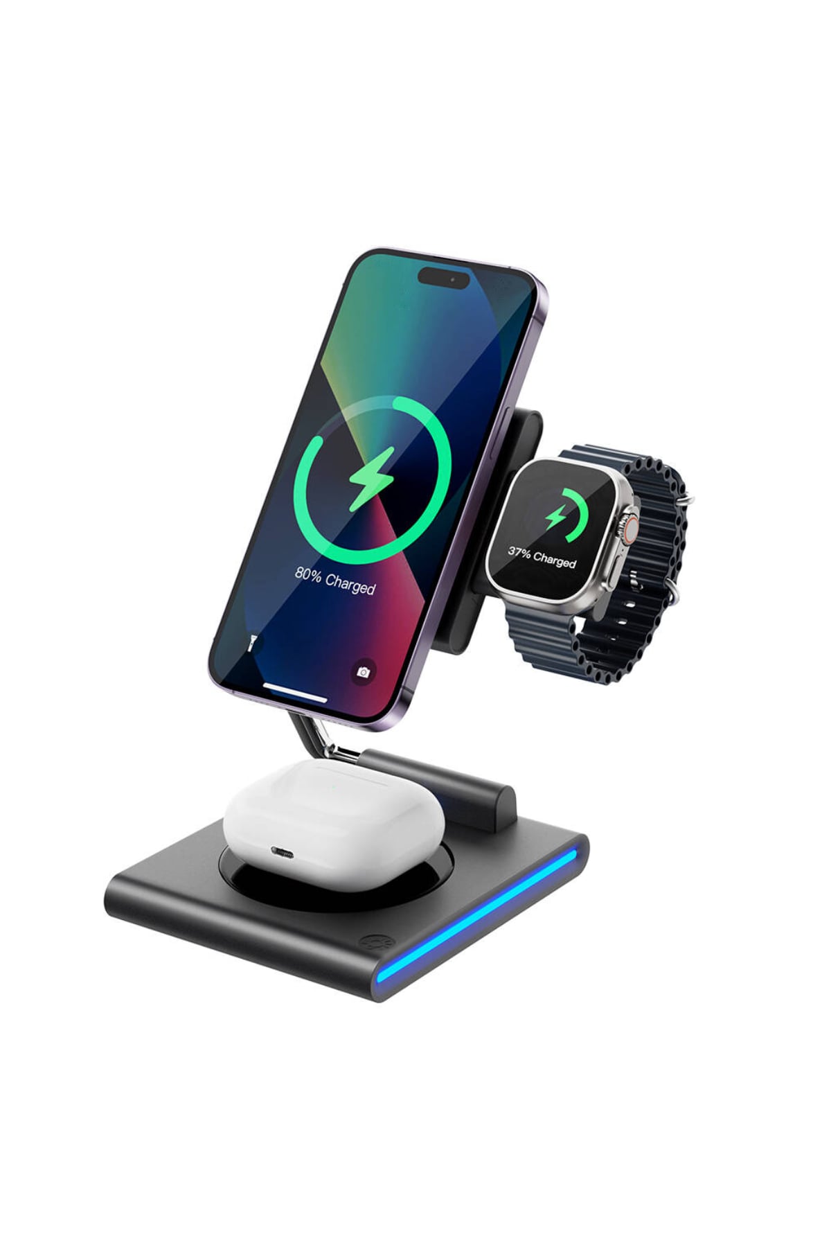 Wiwu Wi-W023 Geek 3in1 Hareketli Başlık Kablosuz Şarj Standı