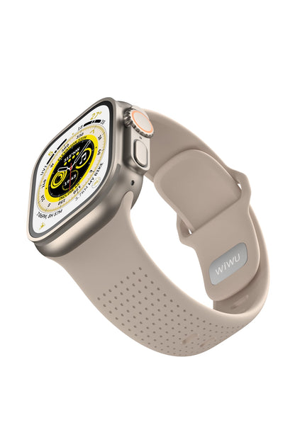 Wiwu Wi-WB0201 Comf Secur Apple Watch / Ultra Uyumlu Silikon Kordon Krem