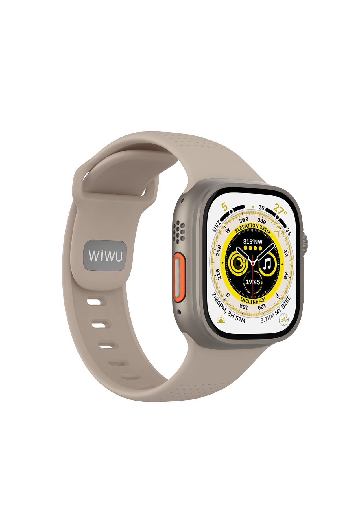 Wiwu Wi-WB0201 Comf Secur Apple Watch / Ultra Uyumlu Silikon Kordon Krem