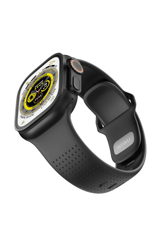 Wiwu Wi-WB0201 Comf Secur Apple Watch / Ultra Uyumlu Silikon Kordon Siyah
