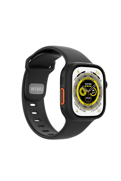 Wiwu Wi-WB0201 Comf Secur Apple Watch / Ultra Uyumlu Silikon Kordon Siyah