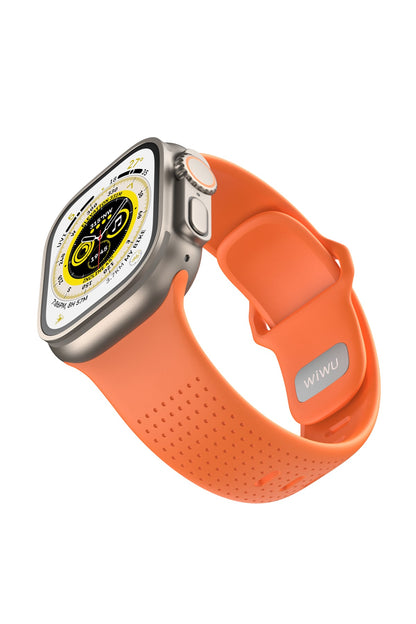 Wiwu Wi-WB0201 Comf Secur Apple Watch / Ultra Uyumlu Silikon Kordon Turuncu