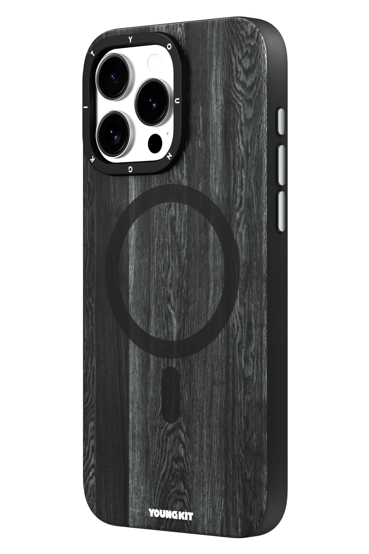 Youngkit Wood Forest iPhone 15 Pro Max Magsafe Uyumlu Kılıf Siyah