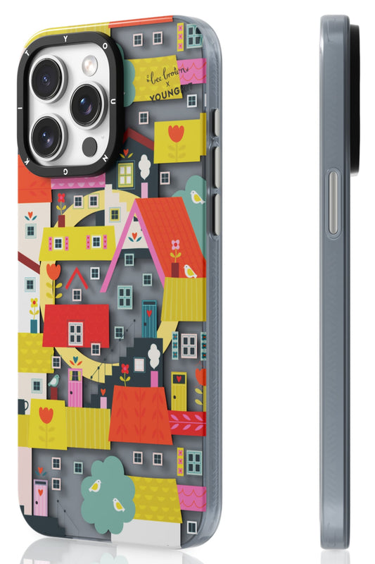 Youngkit Colorful Life iPhone 14 Pro Max Magsafe uyumlu Kılıf Sarı