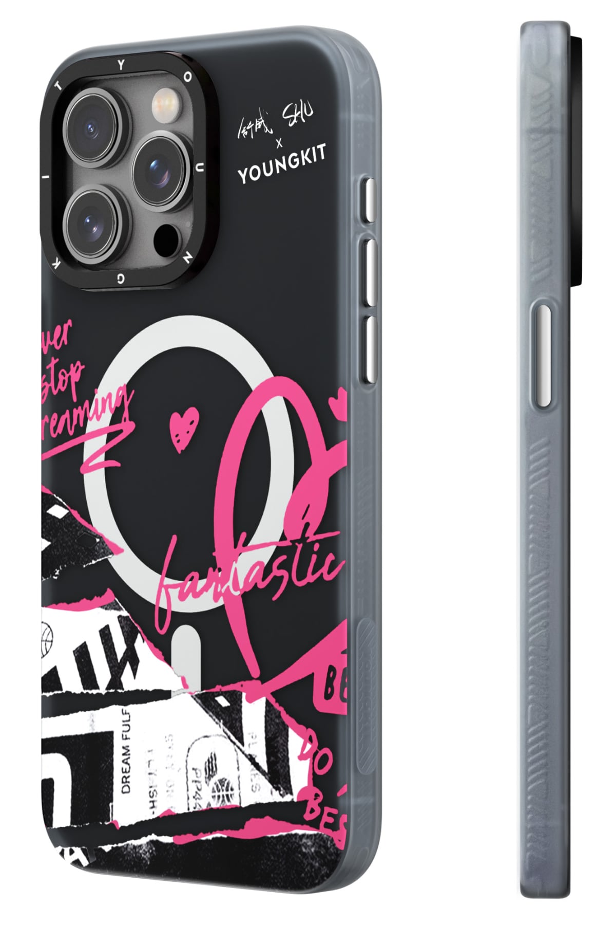 Youngkit Dreamland iPhone 14 Pro Magsafe uyumlu Kılıf Siyah