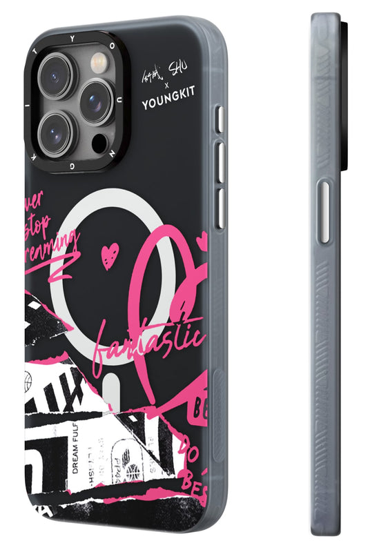Youngkit Dreamland iPhone 14 Pro Magsafe uyumlu Kılıf Siyah