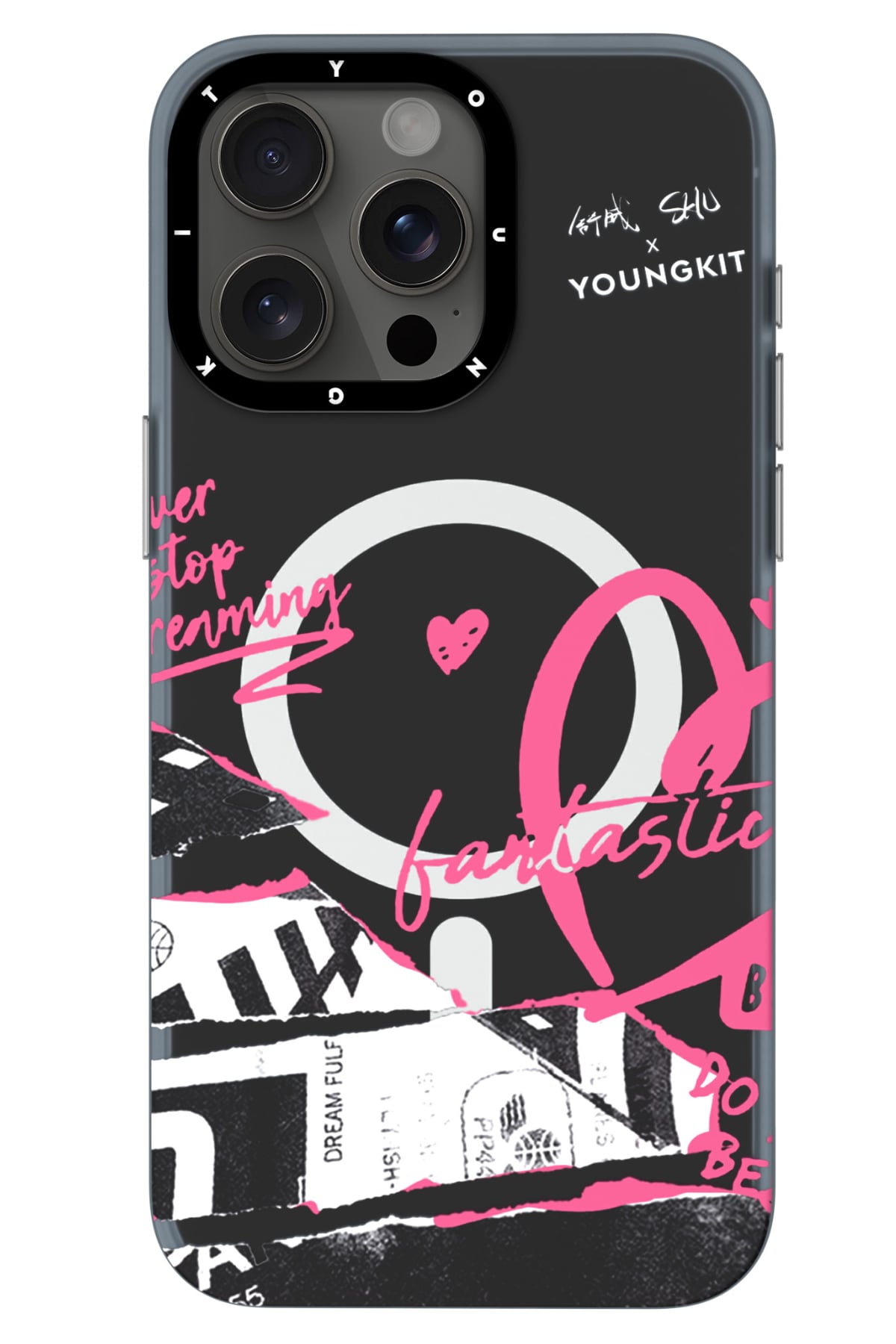 Youngkit Dreamland iPhone 14 Pro Max Magsafe uyumlu Kılıf Siyah