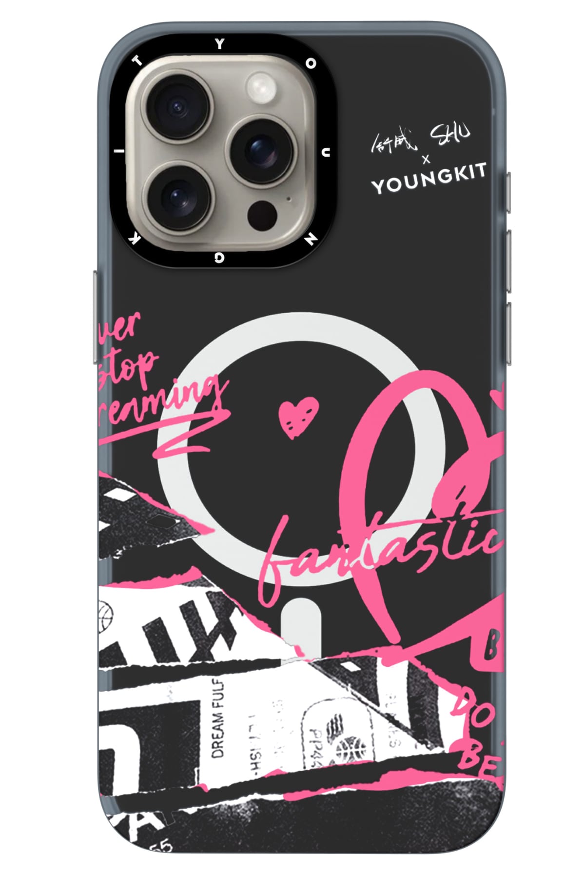 Youngkit Dreamland iPhone 15 Pro Magsafe uyumlu Kılıf Siyah