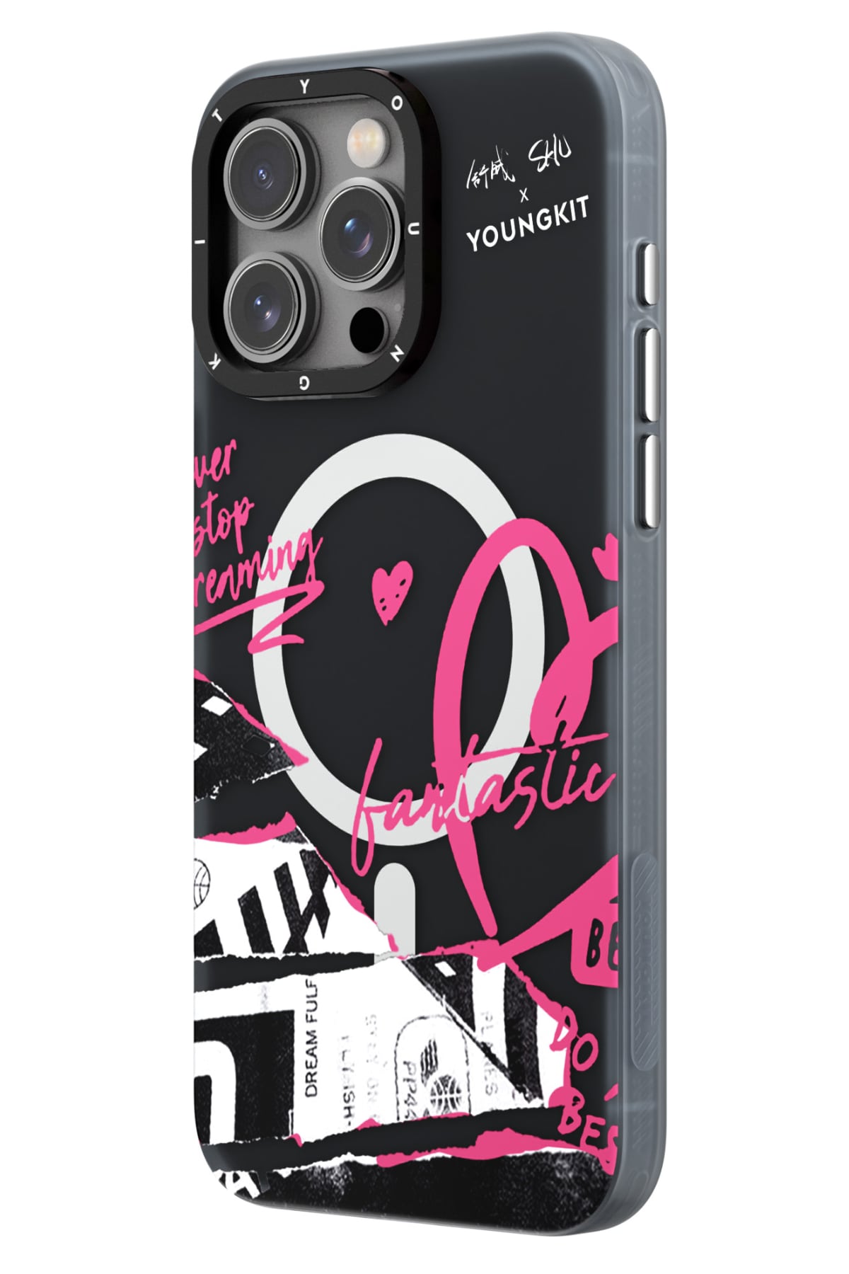 Youngkit Dreamland iPhone 15 Pro Magsafe uyumlu Kılıf Siyah