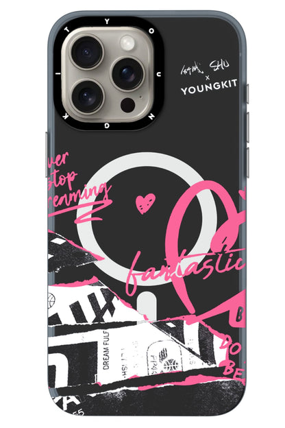 Youngkit Dreamland iPhone 15 Pro Max Magsafe uyumlu Kılıf Siyah