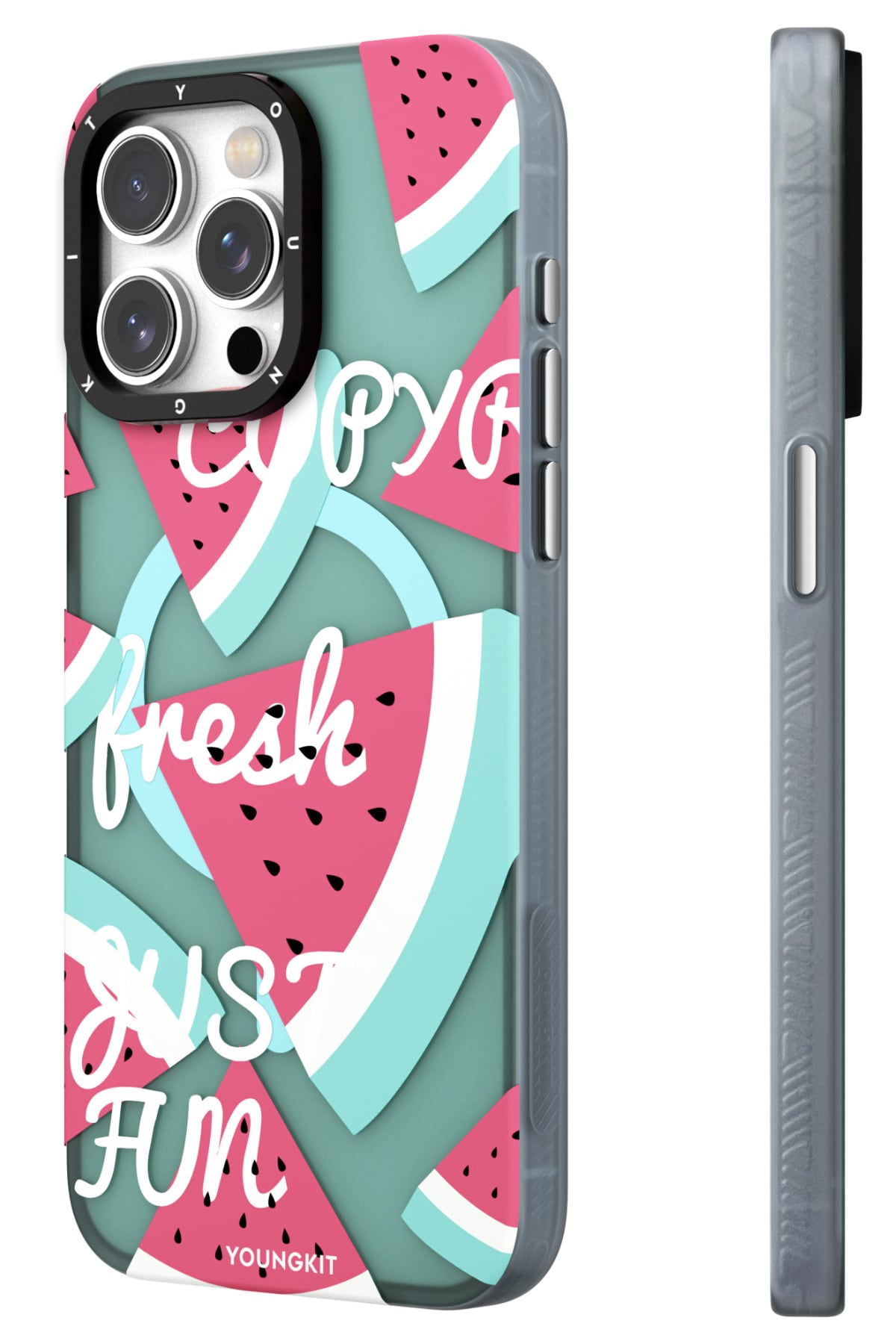 Youngkit Fruity Flavour iPhone 14 Pro Max Uyumlu Kılıf Turkuaz