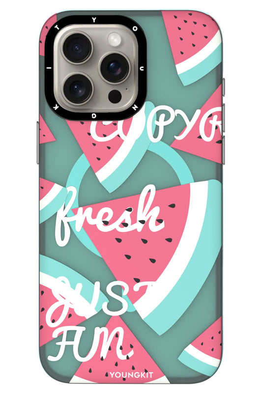 Youngkit Fruity Flavour iPhone 15 Pro Uyumlu Kılıf Turkuaz