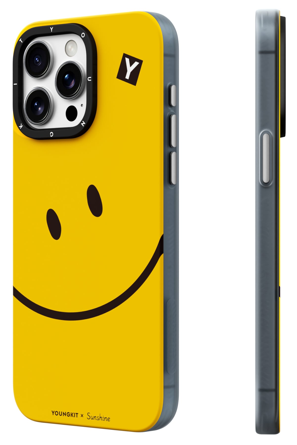 Youngkit Daily Happy iPhone 14 Pro Magsafe uyumlu Kılıf Sarı Siyah