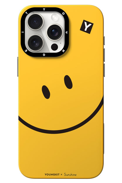 Youngkit Daily Happy iPhone 14 Pro Magsafe uyumlu Kılıf Sarı Siyah
