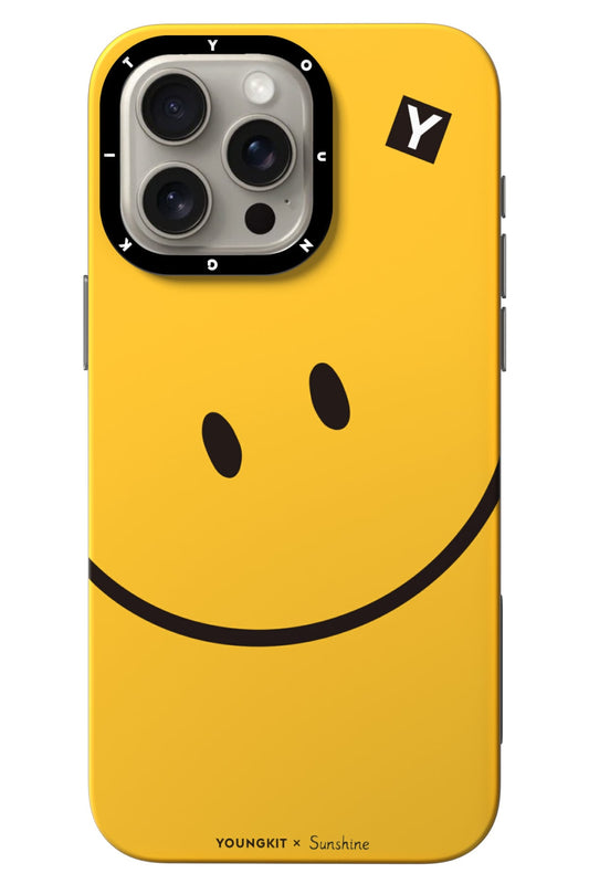 Youngkit Daily Happy iPhone 15 Pro Max Magsafe uyumlu Kılıf Sarı Siyah