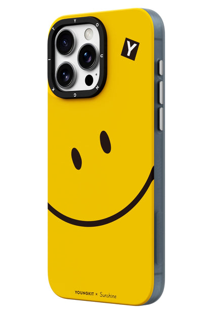 Youngkit Daily Happy iPhone 15 Pro Max Magsafe uyumlu Kılıf Sarı Siyah