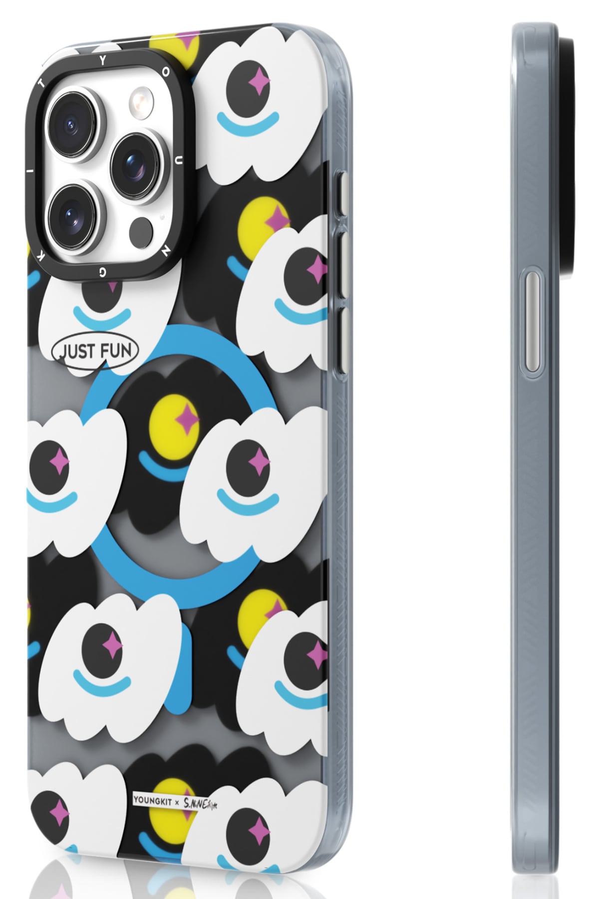 Youngkit Happy View iPhone 14 Pro Magsafe uyumlu Kılıf Mavi