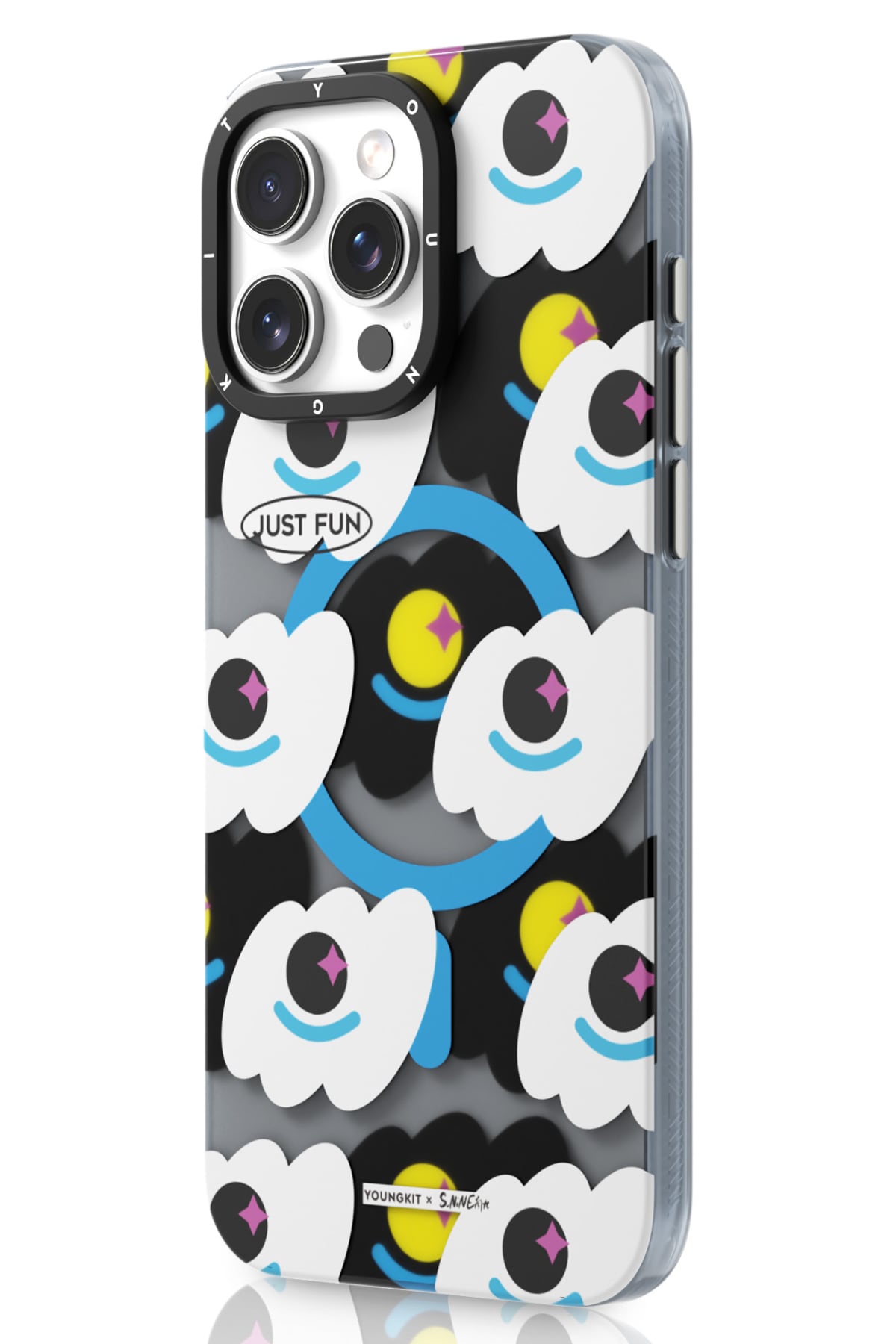 Youngkit Happy View iPhone 15 Pro Max Magsafe uyumlu Kılıf Mavi