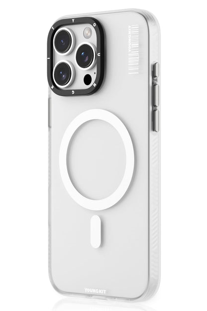 Youngkit Hidden Sand iPhone 16 Pro Magsafe uyumlu Mat Beyaz Kılıf