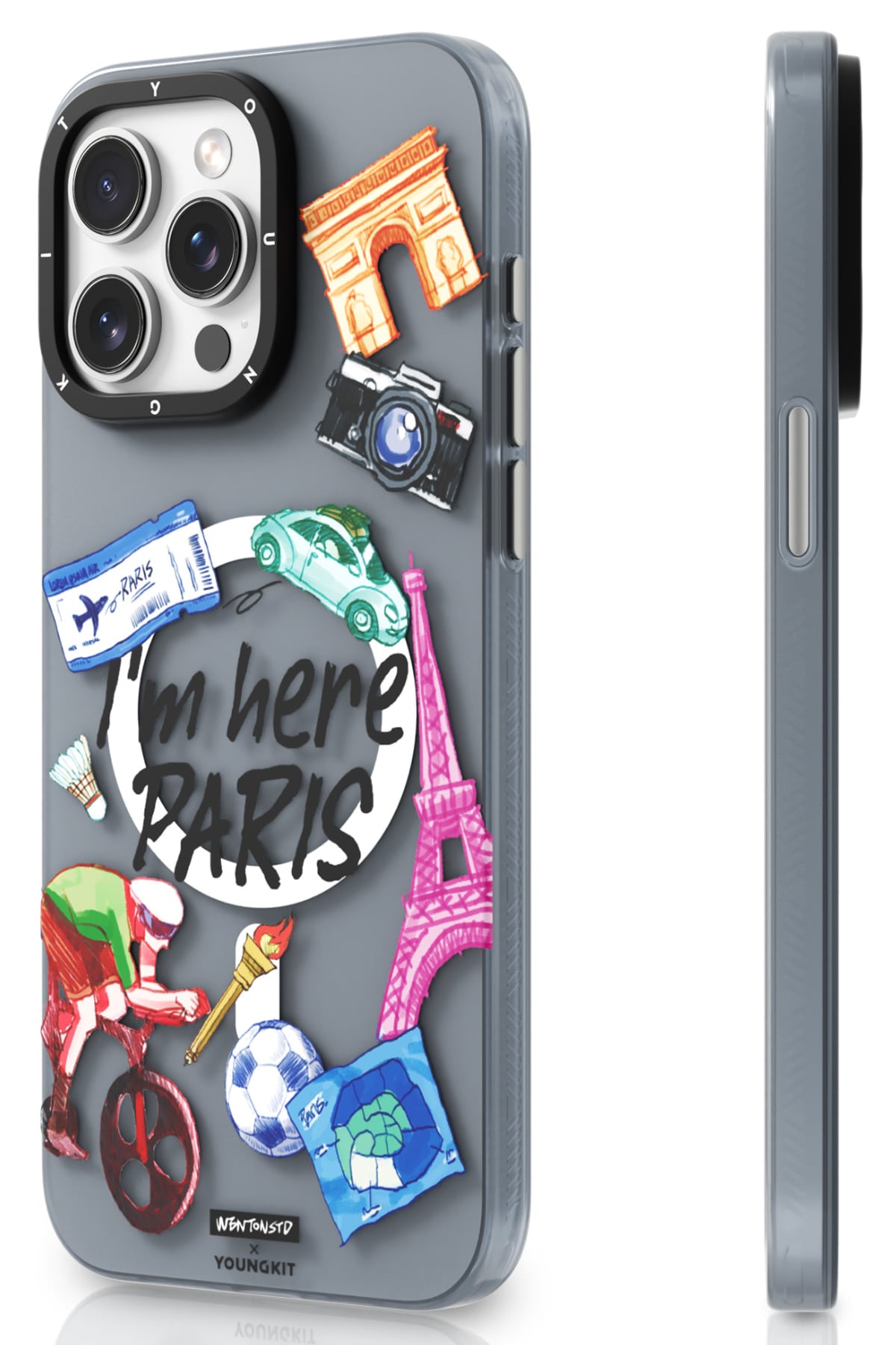 Youngkit Paris iPhone 14 Pro Max Magsafe Uyumlu Kılıf Gri